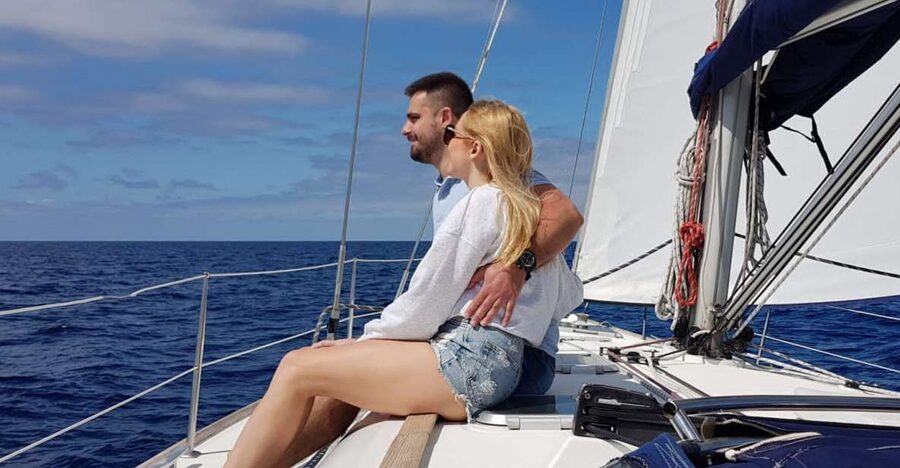 From Puerto de Mogán: Sailboat Trip with Food and Drinks - Sailing south from the harbor