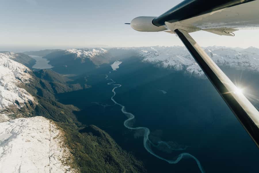From Queenstown: Milford Sound Full-Day Trip by Plane & Boat - The outward flight over Central Otago and Fiordland