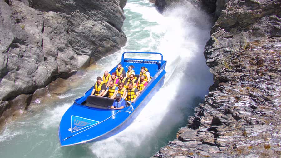 From Queenstown: Skippers Canyon Jet Boat Ride - The canyon views and the Pipeline Bungy stop