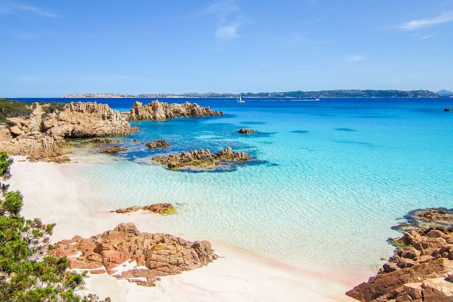From Sardinia: La Maddalena Archipelago Full-Day Boat Tour - Spiaggia Rosa is a boat-view landmark