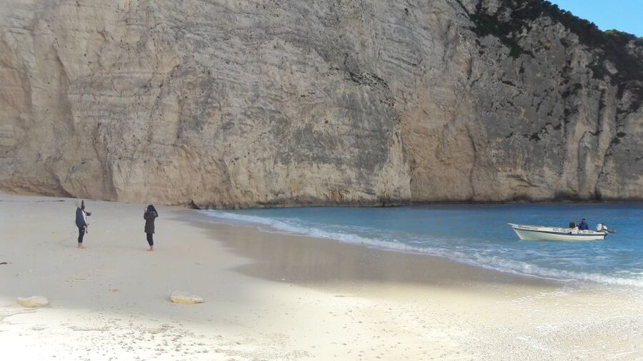 From St.Nikolaos: Boat Cruise to Navagio Beach & Blue Caves - The Blue Caves by glass-bottom boat