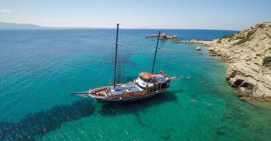 From the Port of Kos: Full Day Boat Cruise to 3 Islands - Dolphin watching near the fish farms
