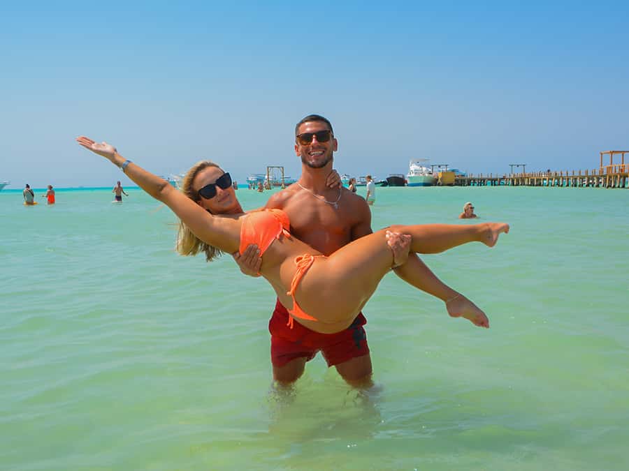 Hurghada: Premium Orange Island Cruise with Lunch & Transfer - Two snorkeling stops, with help in the water