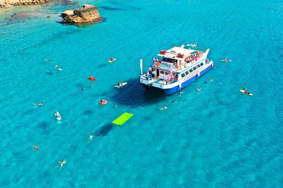 Ibiza: Beach Hopping Cruise w/ Paddleboard, Food, & Drinks - Cala Tarida and the open-water session