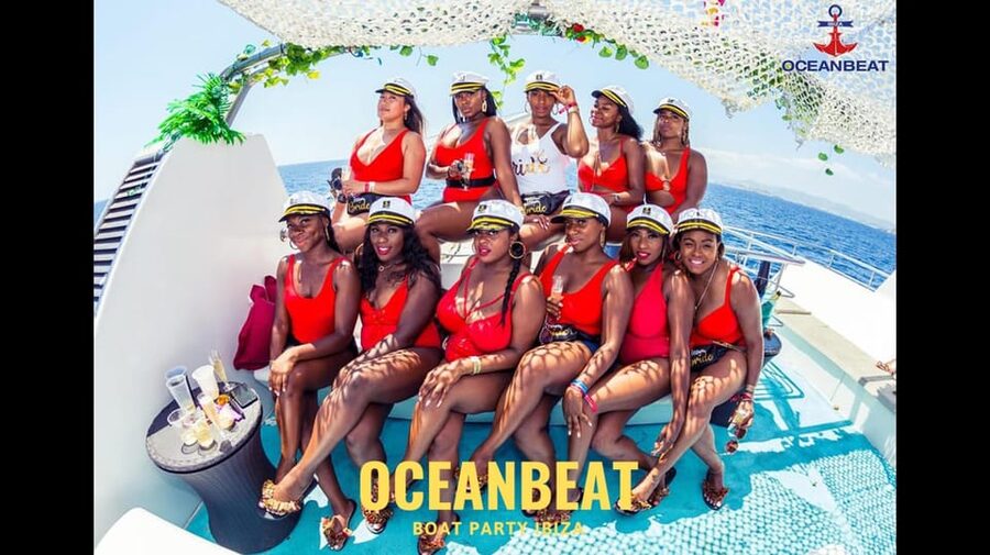 Ibiza: Ocean Club Boat Party with Premium Drinks, Food, & DJ - The turquoise-bay swim stop