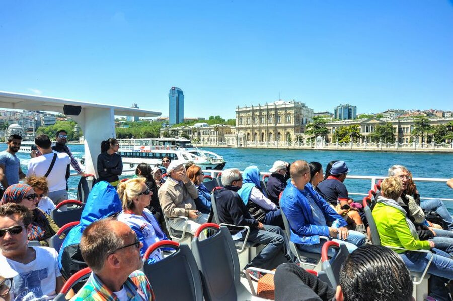 Istanbul: Bosphorus Cruise w/Audio Guide and Sunset Option - Galata Tower and the turn toward open water