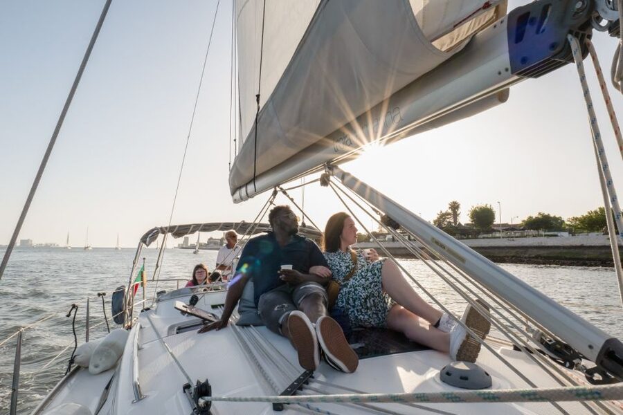 Lisbon: Daytime/Sunset/Night City Sailboat Tour with Drink - Belém monuments from the river