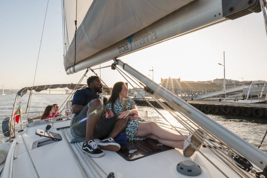 Lisbon: Daytime/Sunset/Night City Sailboat Tour with Drink - Lisbon’s center from a low angle