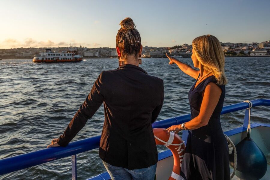 Lisbon: Sunset Cruise with Live DJ and Drinks - The first stretch past Alfama and MAAT