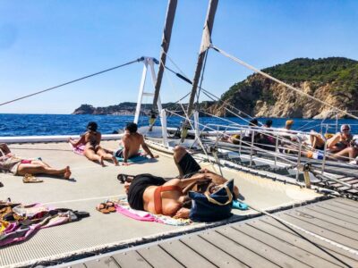 Lloret de Mar: Catamaran Sailing Cruise with BBQ and Drinks
