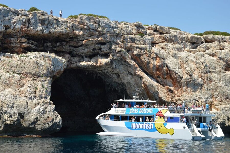 Mallorca: Glass-Bottom Catamaran Along the East Coast - The swim stop: lovely water, limited control