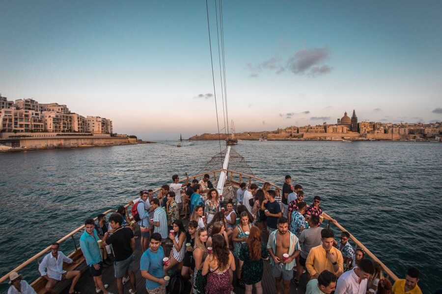Malta: Lazy Pirate Boat Party with Drinks & Food - The moonlight swim stop