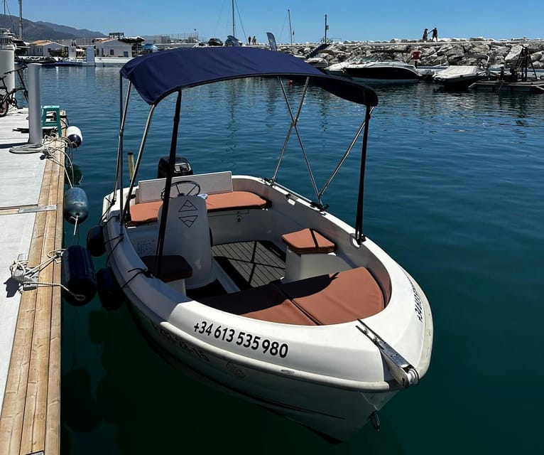 Marbella: Puerto Banús Boat Rental with No License Needed - Key points before you book