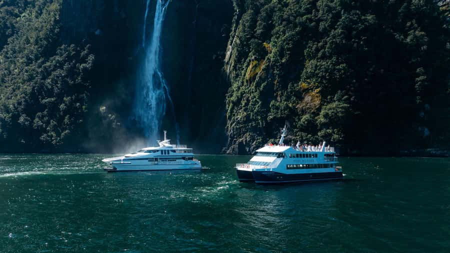 Milford Sound: Nature Cruise on a Modern Catamaran - Leaving the wharf and entering the fiord