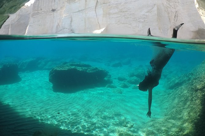 Milos Small-Group Full-Day Cruise with Snorkelling and Lunch - Sykia combines a bay, a cave, and meze