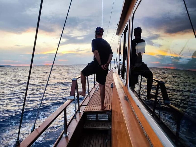 Mykonos: Sunset Boat Cruise with Light Dinner & Drinks - Elia provides the first real water break