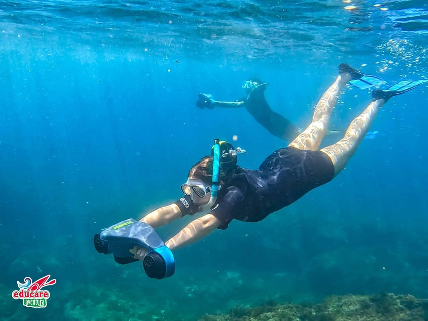 Nerja-Maro: Snorkeling & Sea Scooter Speedboat Trip - A short lesson before you enter the water