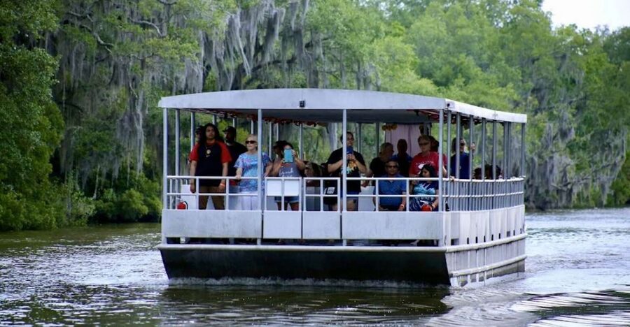 New Orleans: Swamp Tour on Covered Pontoon Boat - A quiet way to see Louisiana swamp country