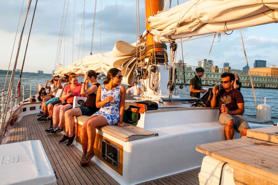 New York City: Sunset Sail Aboard a Schooner - South on the Hudson toward Battery Park