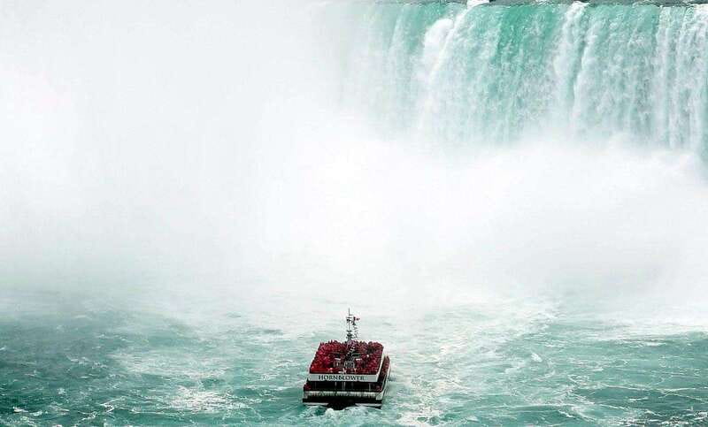 Niagara Falls: Boat, Journey Behind the Falls, & Tower Tour - Skylon Tower puts both falls in one frame