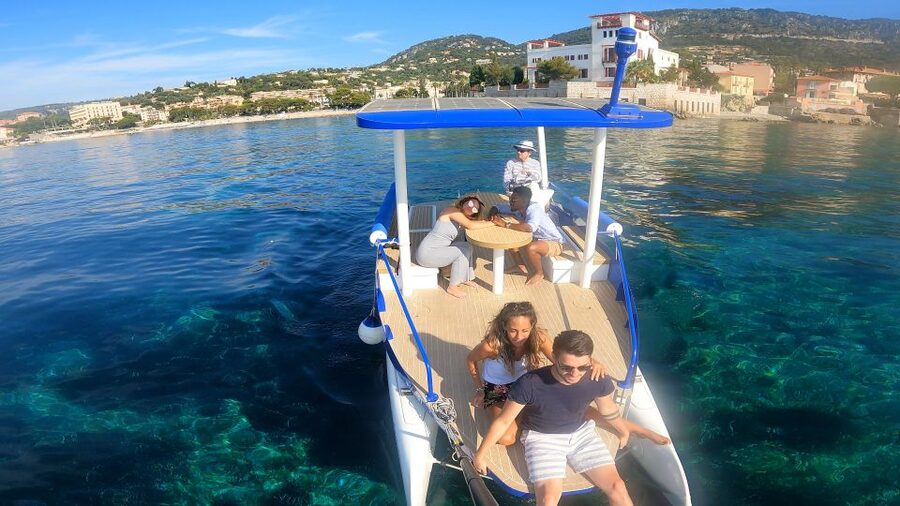 Nice: Private French Riviera Solar Boat Cruise - Èze from the sea and the changing coastal view