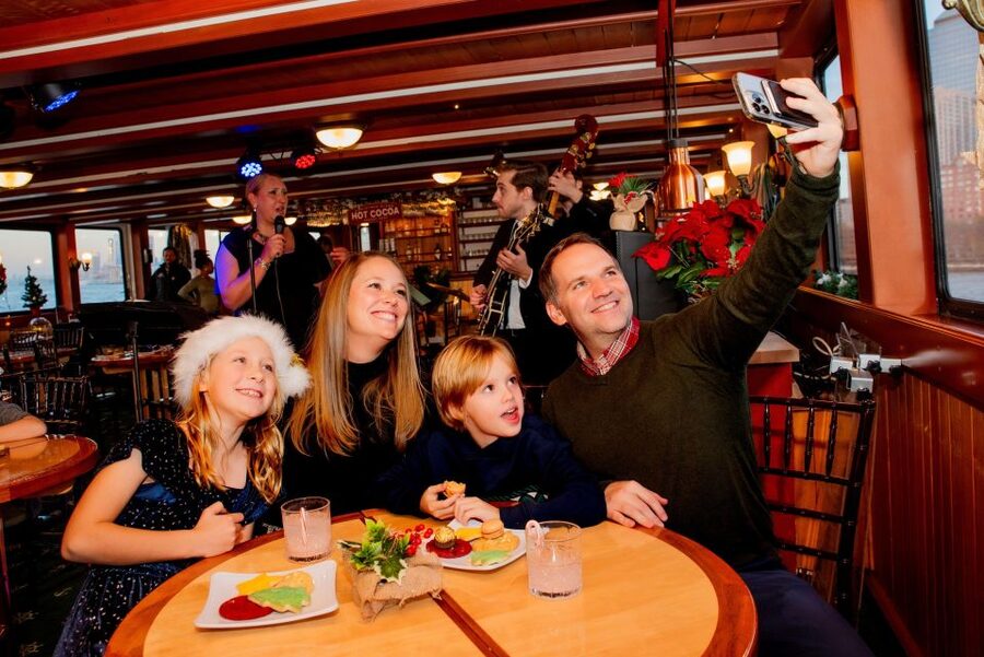 NYC: Holiday Yacht Cruise with Jazz, Cocoa & Carols - Boarding at Chelsea Piers and settling in