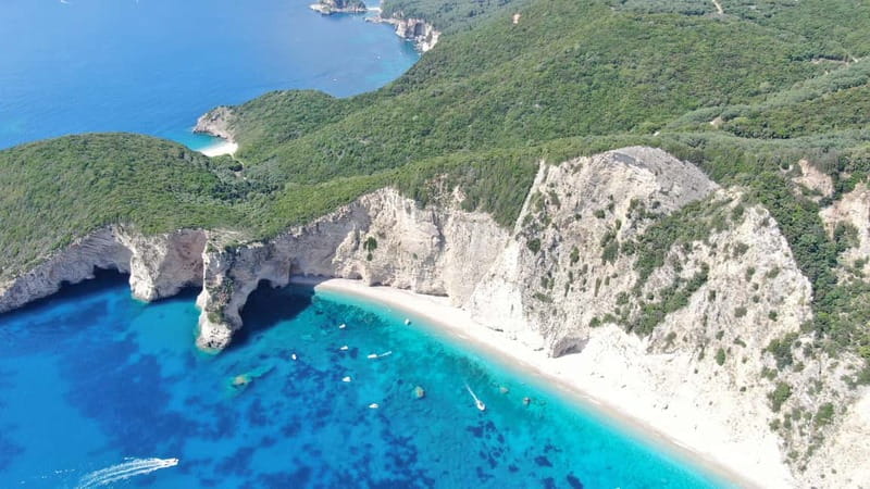 Paleokastritsa: Paradise, Yali Beach & Blue Caves Boat Tour - Three sea caves along the west coast