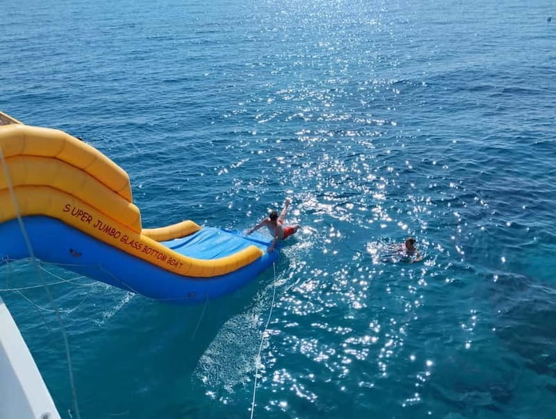 Paphos: Glass Bottom Boat Trip with Swimming or Snorkeling - The swim stop and the blue water