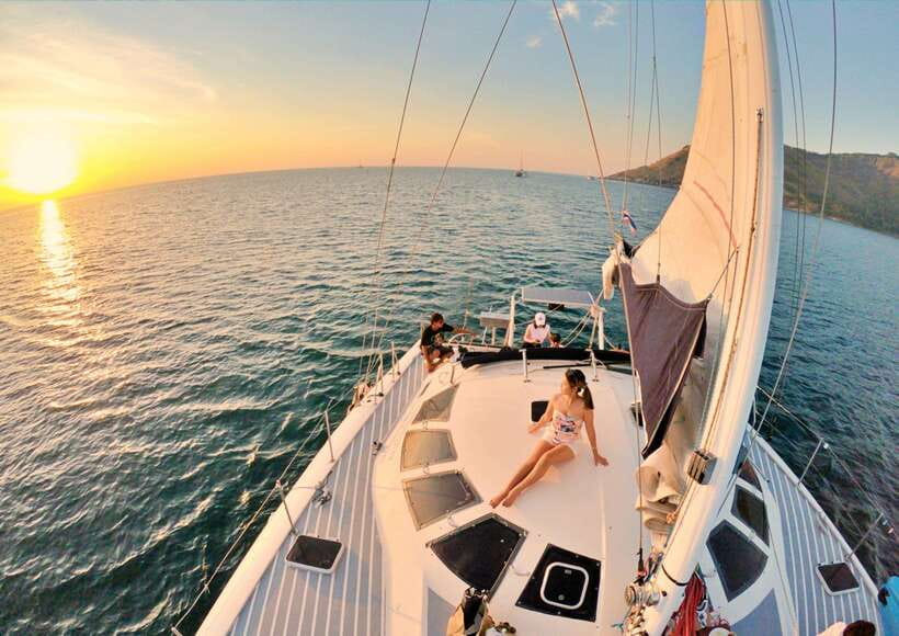 Phuket: Coral Island Catamaran Cruise with Sunset Dinner - Pickup from Patong, Kata, and Karon