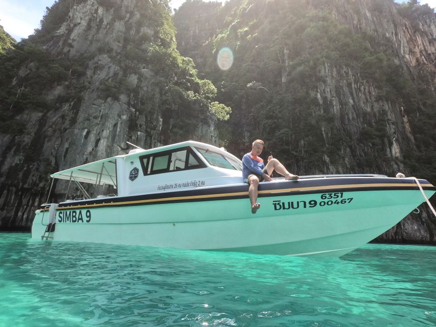 Phuket: Phi Phi Island Sunrise Group Speedboat Tour - Monkey Beach and Viking Cave from the water