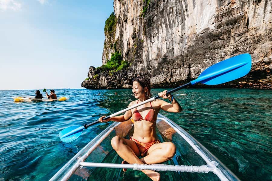 Phuket: Phi Phi Islands Day-Trip by Speed Catamaran - Bamboo Island: an early swim in clear water