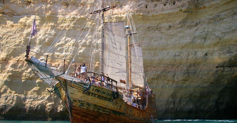 Portimão: Pirate Ship Cave Cruise - Carvoeiro and Algar Seco From the Water