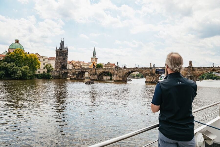 Prague: Vltava River Lunch Cruise in an Open-Top Glass Boat - Boarding near Prague’s central riverfront