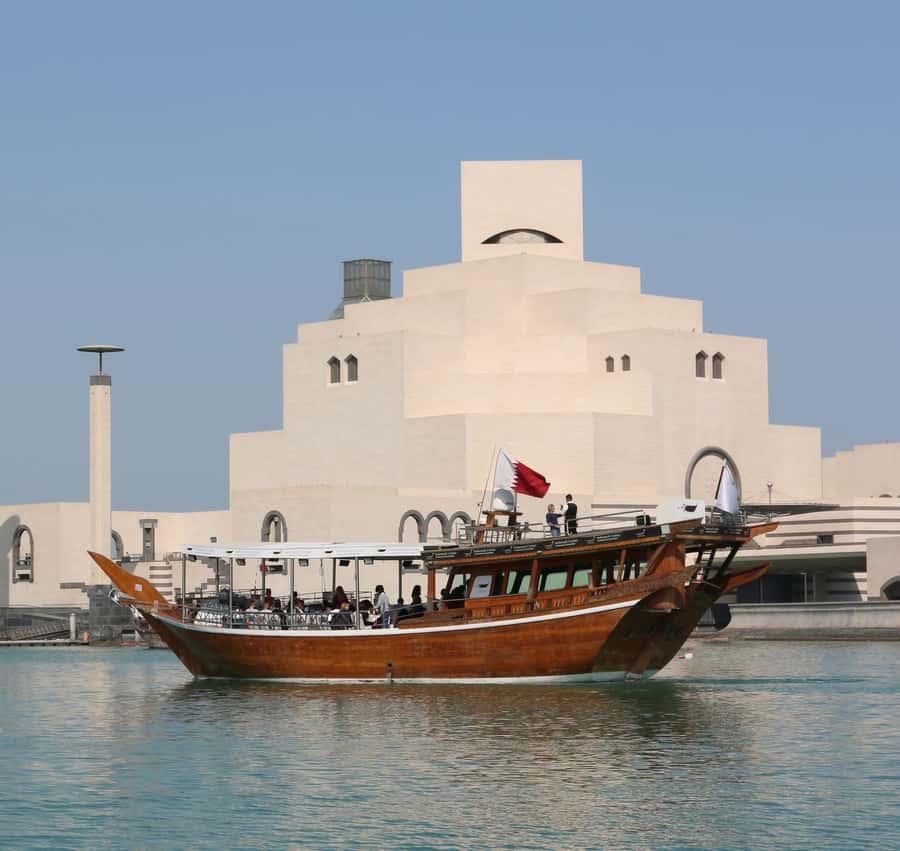 Qatar: Doha Sightseeing Cruise Onboard an Arabic Dhow Boat - A dhow view of Doha’s modern waterfront