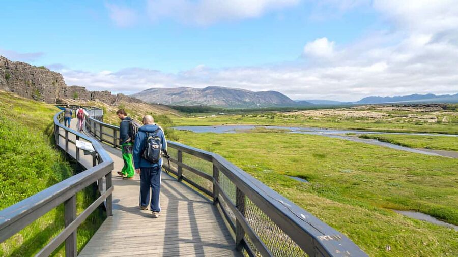 Reykjavik: Small Group Golden Circle from Cruise Terminal - Öxarárfoss, a quieter waterfall inside the park
