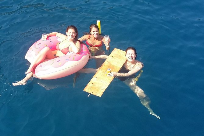 Rhodes Exclusive Swim Cruise Cocktail Open bar & Gourmet Buffet - Leaving Rhodes with the medieval city in view