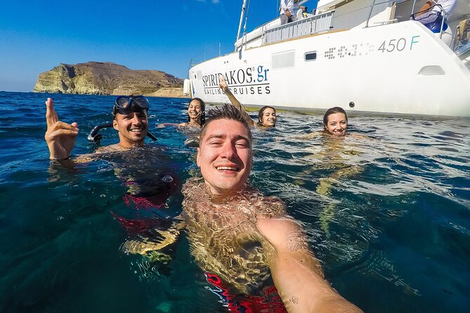 Santorini Classic Catamaran Cruise with BBQ, Drinks and Transfers - Palea Kameni and the sulfurous hot springs