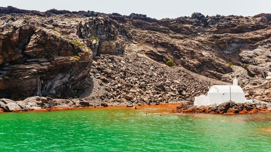 Santorini: Volcano and Hot Springs Sunset Dinner Cruise - Guides, crew, and the group atmosphere