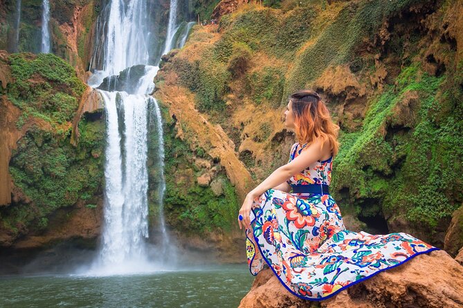 Small group Ouzoud Waterfall Guided Tour Boat Ride from Marrakech - The boat ride beneath the falls