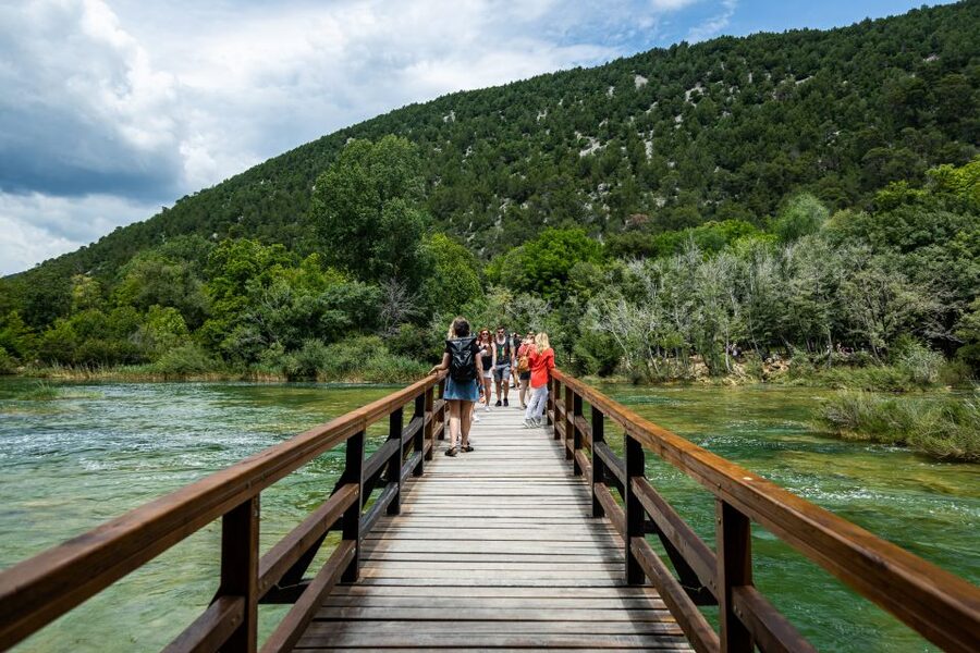 Split: Krka National Park Day Trip with Boat Ride & Swimming - Leaving Split and preparing for the park