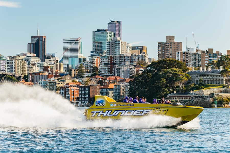 Sydney Harbour: Thunder Thrill Jet Boat Ride - The action builds toward spins and power-slides