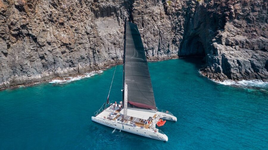 Tenerife: Catamaran Cruise with Brunch and Unlimited Drinks - Lunch and swimming at Diego Hernández Beach