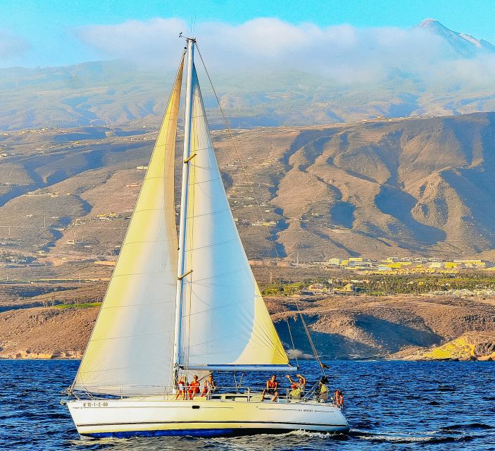 Tenerife: Sailboat Tour Whale Watching Food and Snorkeling - Sailing, swimming, and snorkeling in a sheltered bay