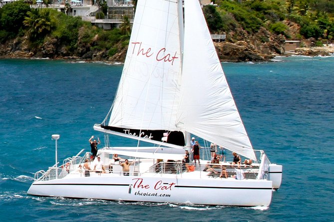 Turtle Cove Catamaran Snorkel and Sail at Little Buck Island STT - A comfortable 54-foot catamaran