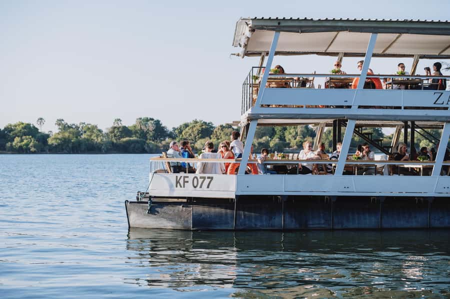 Victoria Falls: Dinner Cruise on the Zambezi River - Sunset over the Zambezi, with wildlife on both banks